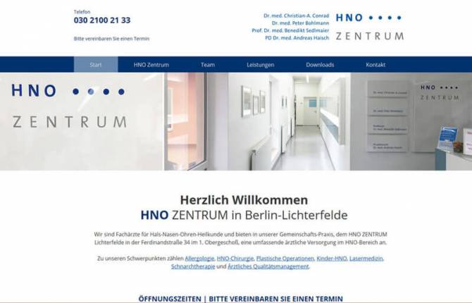 HNO Zentrum Lichterfelde - Website