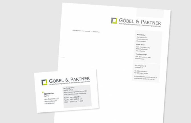 Briefbogen und Visitenkarte
