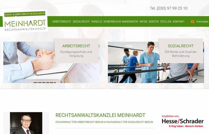 Rechtsanwaltskanzlei Meinhardt - Website