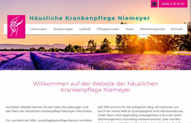Häusliche Krankenpflege Niemeyer - Website