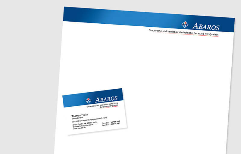 Briefbogen und Visitenkarte