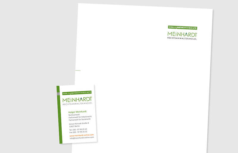 Briefbogen und Visitenkarte